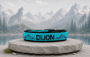 Halsband 'Ruf der Wildnis'– personalisiert & individuell / Preis inkl. Stickerei & Neopren-Polsterung (Basis: 2,5 cm Gurtband / ca. 3,5 cm Gesamtbreite). Weitere Optionen können den Endpreis verändern.