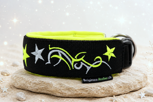 '⭐ Starlight Neon' – extrabreites Halsband/ Sofortkauf / Innenumfang ca. 34 - 39 cm