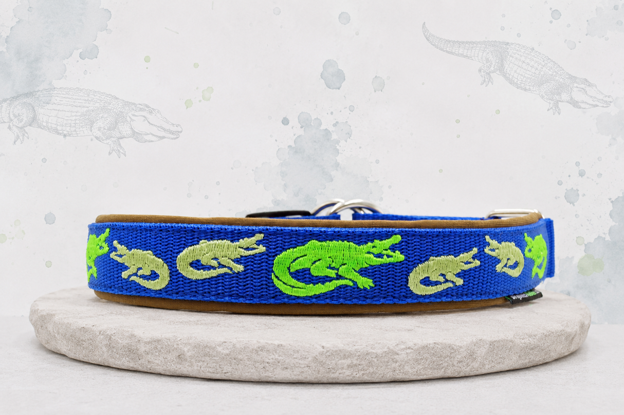 🌿🐊 Halsband „Wild River“ Zugstopp / Sofortkauf / Innenumfang ca. 39-44 cm