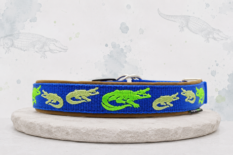 🌿🐊 Halsband „Wild River“ Zugstopp / Sofortkauf / Innenumfang ca. 39-44 cm