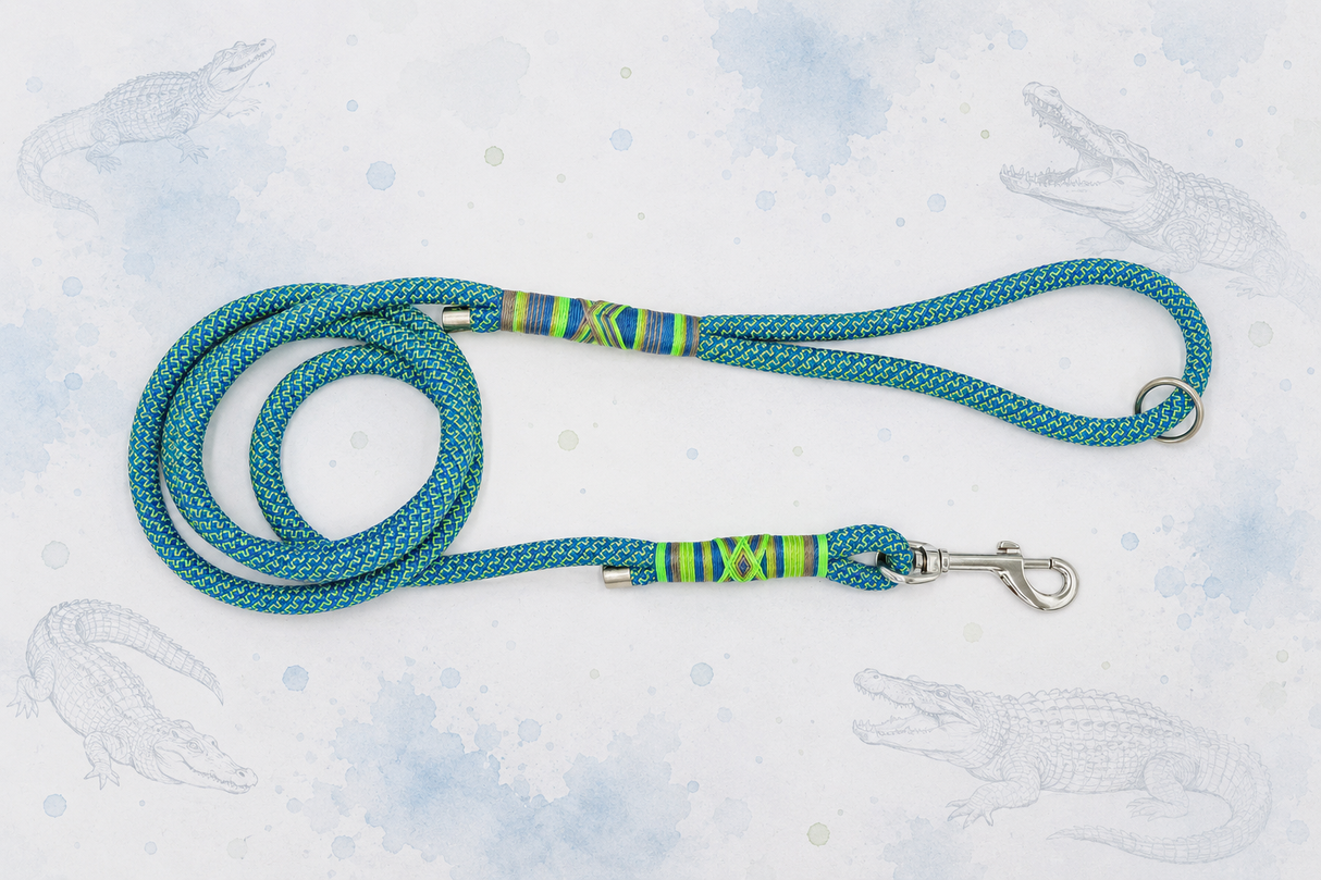 🌿🐊 Halsband „Wild River“ Zugstopp / Sofortkauf / Innenumfang ca. 39-44 cm