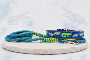 🌿🐊 Halsband „Wild River“ Zugstopp / Sofortkauf / Innenumfang ca. 39-44 cm