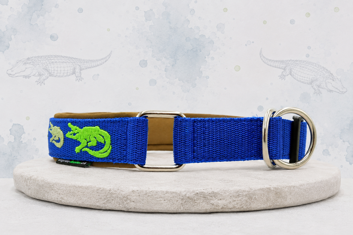 🌿🐊 Halsband „Wild River“ Zugstopp / Sofortkauf / Innenumfang ca. 39-44 cm
