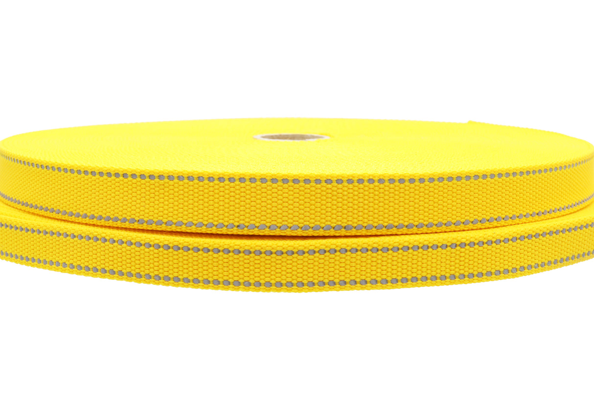 Polypropylen Gurtband gelb ( PP ) 2.5 mm reflektierend