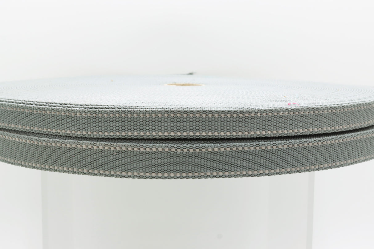Polypropylen Gurtband grau ( PP ) 2.5 mm reflektierend