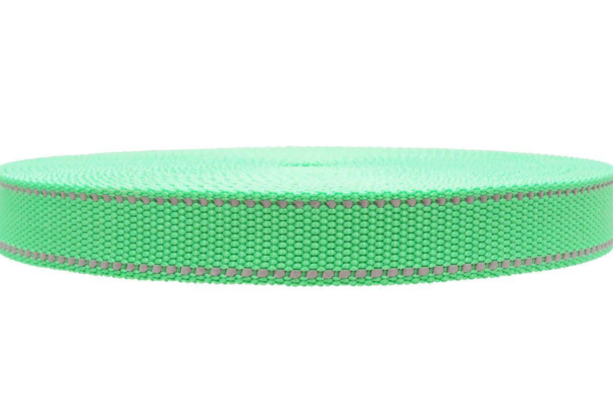 Polypropylen Gurtband hellgrün ( PP ) 2.5 mm reflektierend