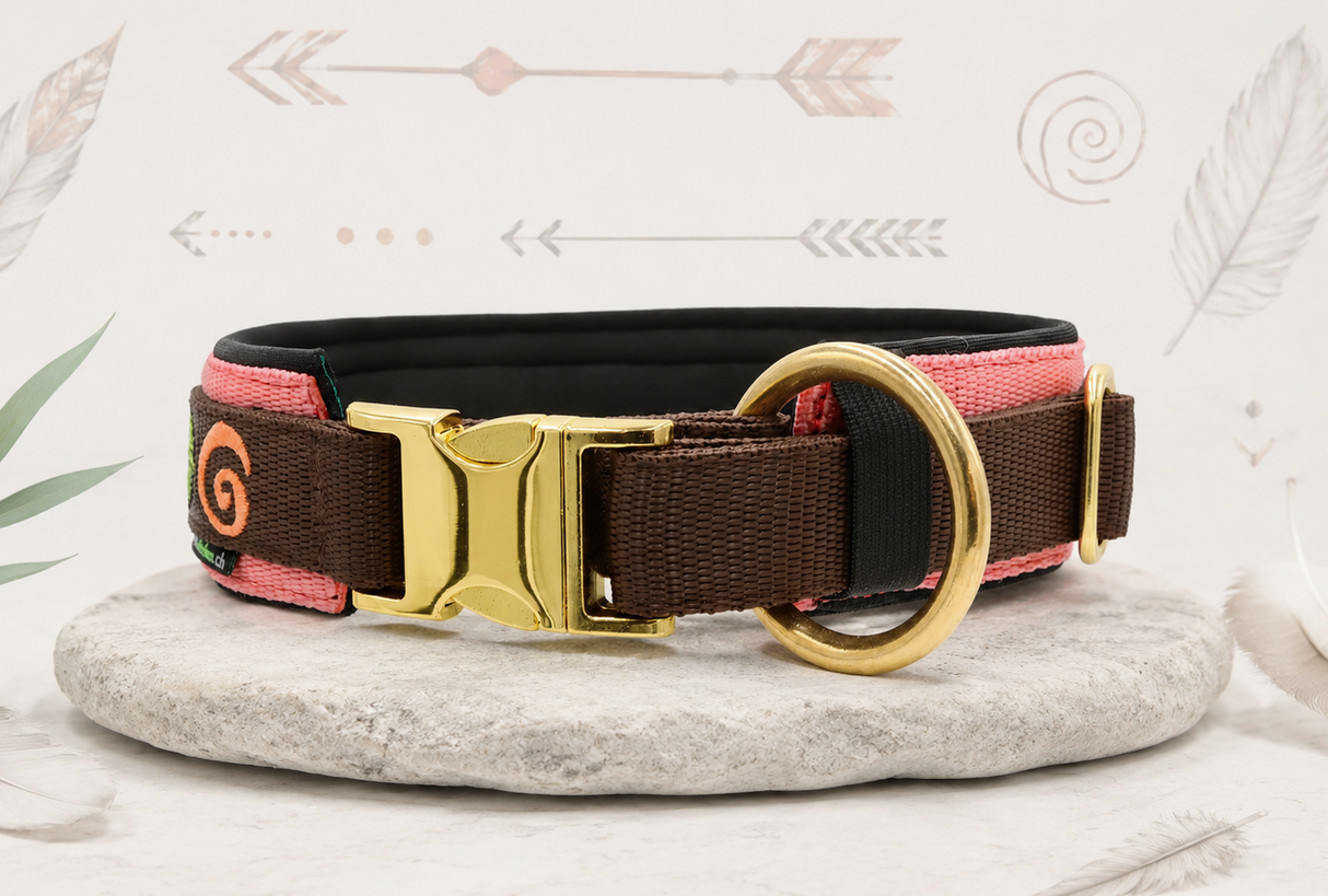 'Lieblingshund Spirit' – extrabreites Zugentlastungs-Halsband/ extra Breit/ Sofortkauf / Innenumfang ca. 45 - 50 cm