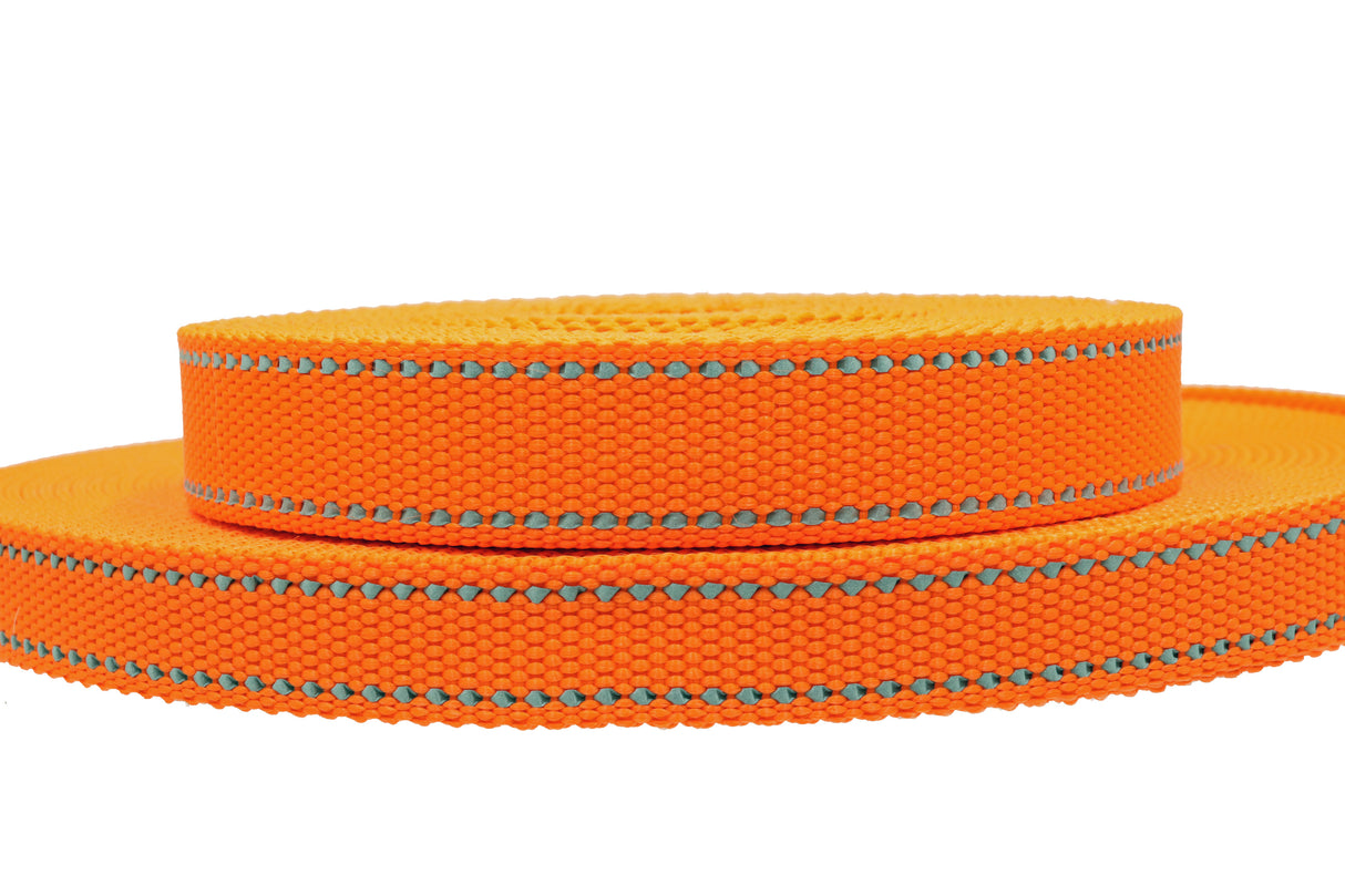Polypropylen Gurtband orange ( PP ) 2.5 mm reflektierend