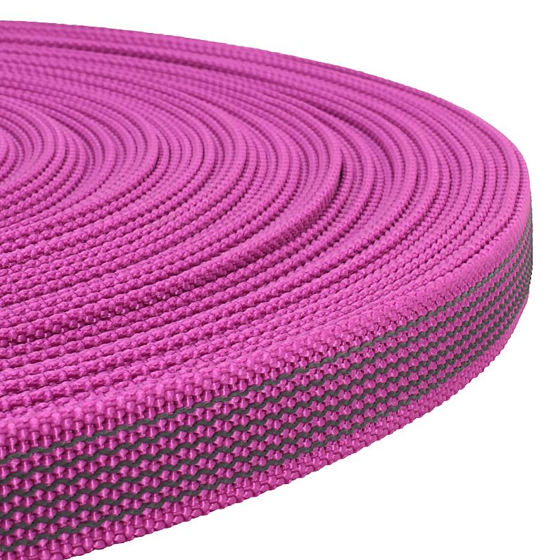 Anti-Rutsch Gurtband mit Gummifäden - pink 2 cm schwarzer Gummi