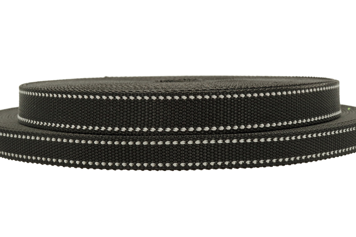 Polypropylen Gurtband schwarz ( PP ) 2.5 mm reflektierend