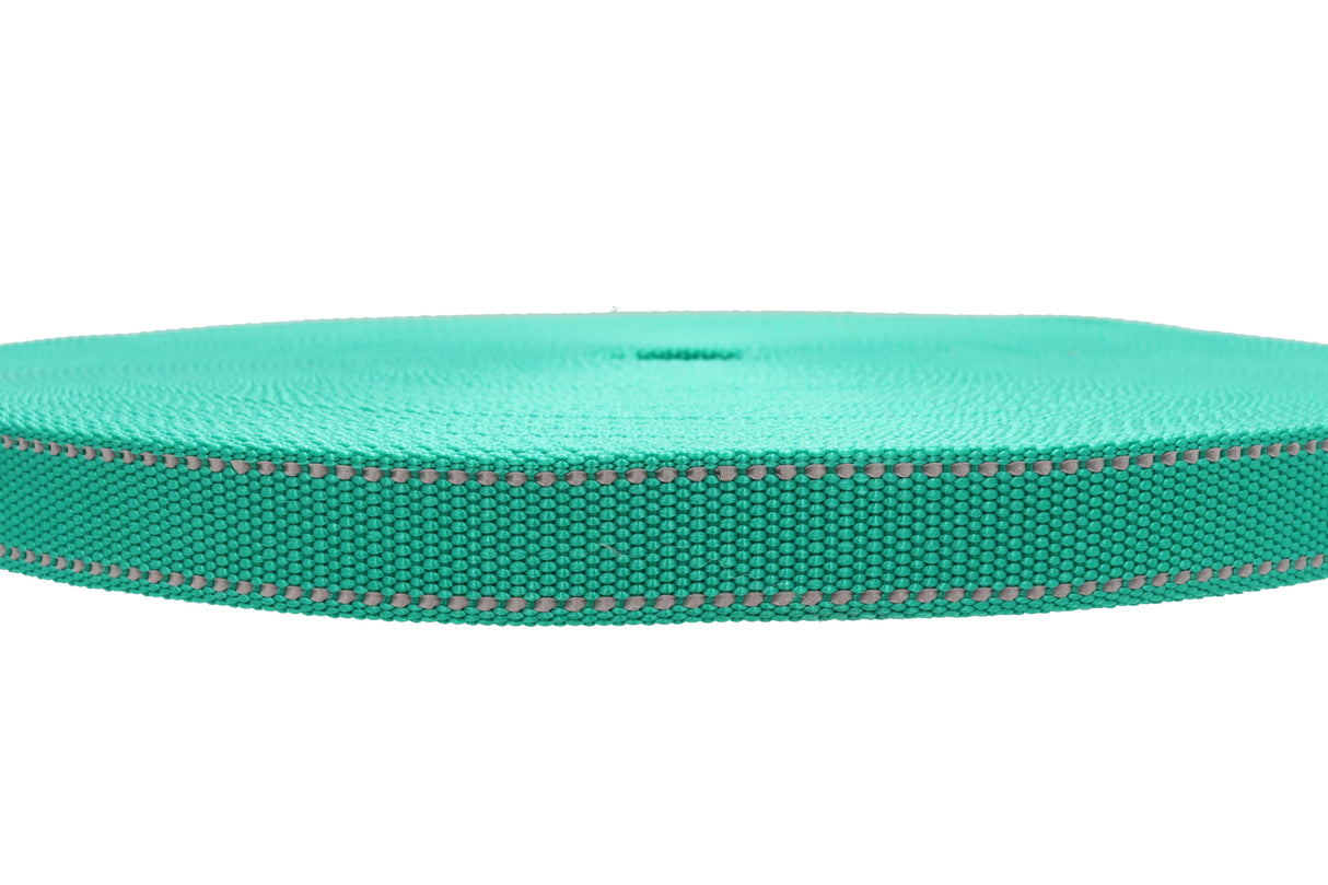 Polypropylen Gurtband smaragdgrün ( PP ) 2.5 mm reflektierend